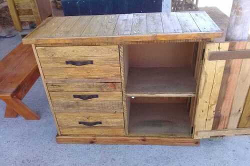 Light Stained 3 Drawer 1 door Chest